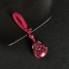 Kalung Liontin Buddha Tertawa Cinnabar Cina Chinese Cinnabar Laughing Buddha Pendant Necklace