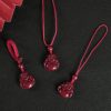 Kalung Liontin Buddha Tertawa Cinnabar Cina Chinese Cinnabar Laughing Buddha Pendant Necklace