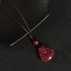 Kalung Liontin Buddha Tertawa Cinnabar Cina Chinese Cinnabar Laughing Buddha Pendant Necklace