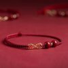 Pulsera y Tobillera Ajustable con Símbolo de Infinito en Cinabrio y Oro de 14K 14K Gold Cinnabar Infinity Symbol Adjustable Bracelet Anklet