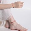 Pulsera y Tobillera Ajustable con Símbolo de Infinito en Cinabrio y Oro de 14K 14K Gold Cinnabar Infinity Symbol Adjustable Bracelet Anklet