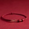 Pulsera y Tobillera Ajustable con Símbolo de Infinito en Cinabrio y Oro de 14K 14K Gold Cinnabar Infinity Symbol Adjustable Bracelet Anklet