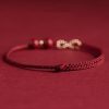 Pulsera y Tobillera Ajustable con Símbolo de Infinito en Cinabrio y Oro de 14K 14K Gold Cinnabar Infinity Symbol Adjustable Bracelet Anklet