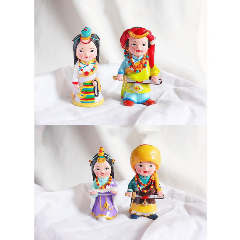 Decoração Artesanal de Figuras Tibetanas Pintadas à Mão Hand Painted Tibetan Figure Decoration