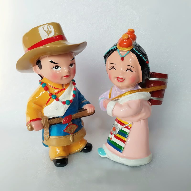 Decoração Artesanal de Figuras Tibetanas Pintadas à Mão Hand Painted Tibetan Figure Decoration