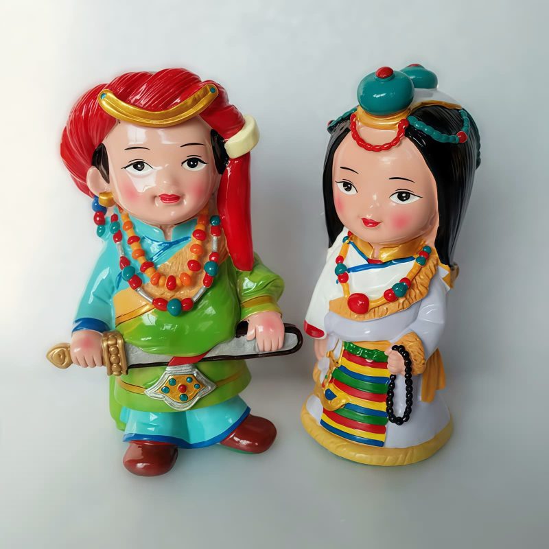 Decoração Artesanal de Figuras Tibetanas Pintadas à Mão Hand Painted Tibetan Figure Decoration