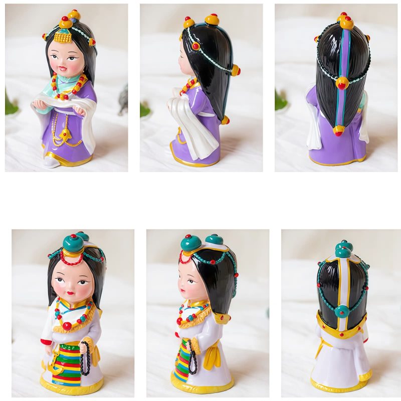 Decoração Artesanal de Figuras Tibetanas Pintadas à Mão Hand Painted Tibetan Figure Decoration