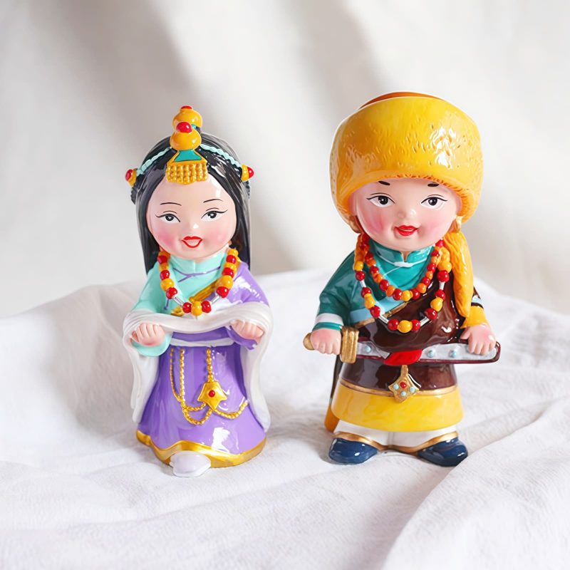 Decoração Artesanal de Figuras Tibetanas Pintadas à Mão Hand Painted Tibetan Figure Decoration