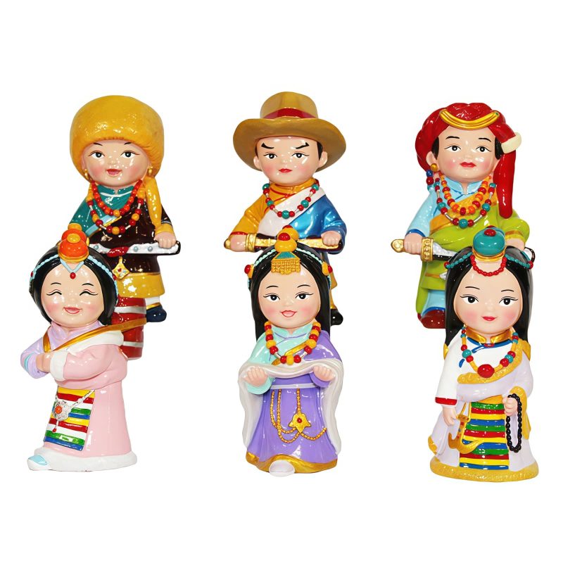 Decoração Artesanal de Figuras Tibetanas Pintadas à Mão Hand Painted Tibetan Figure Decoration