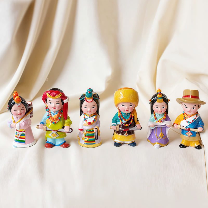 Decoração Artesanal de Figuras Tibetanas Pintadas à Mão Hand Painted Tibetan Figure Decoration