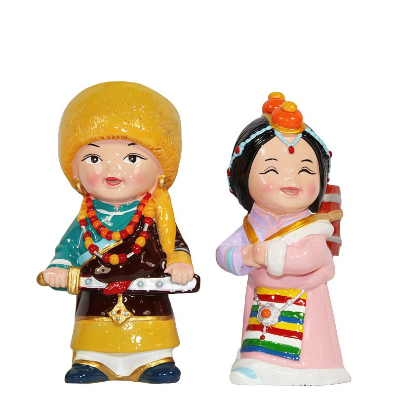 Decoração Artesanal de Figuras Tibetanas Pintadas à Mão Hand Painted Tibetan Figure Decoration