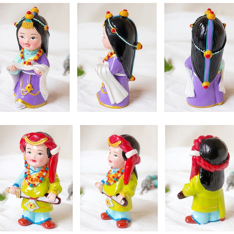 Decoração Artesanal de Figuras Tibetanas Pintadas à Mão Hand Painted Tibetan Figure Decoration