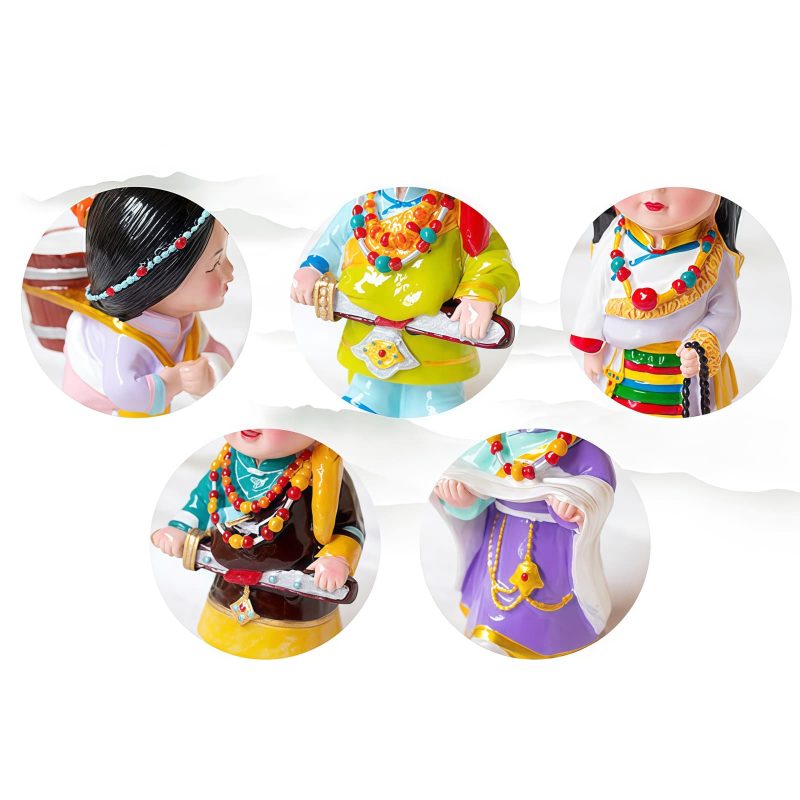 Decoração Artesanal de Figuras Tibetanas Pintadas à Mão Hand Painted Tibetan Figure Decoration