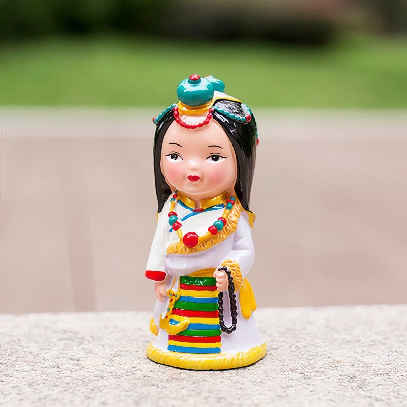 Decoração Artesanal de Figuras Tibetanas Pintadas à Mão Hand Painted Tibetan Figure Decoration