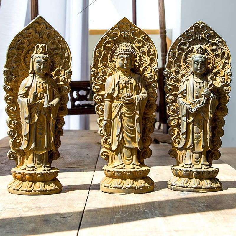 Dekorasi Patung Avalokitesvara dari Bubuk Besi Iron Powder Avalokitesvara Statue Decoration
