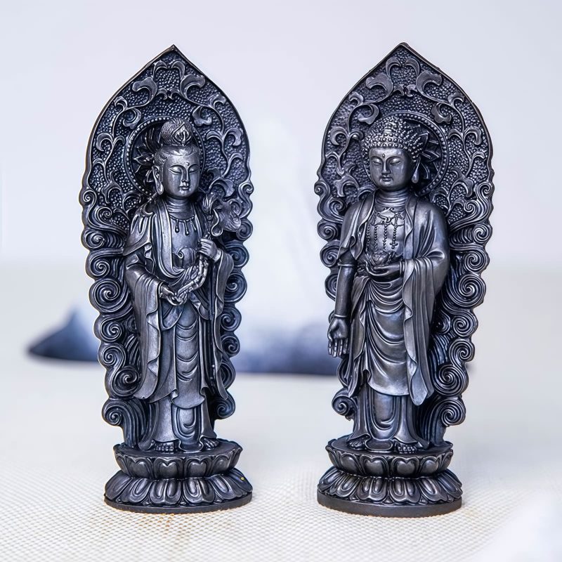 Dekorasi Patung Avalokitesvara dari Bubuk Besi Iron Powder Avalokitesvara Statue Decoration