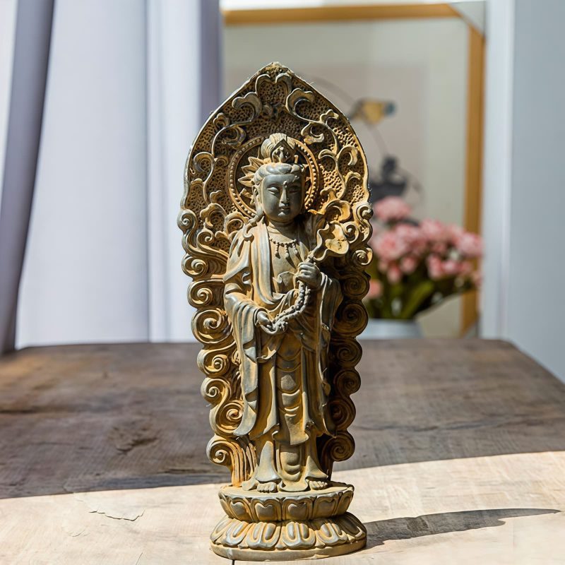 Dekorasi Patung Avalokitesvara dari Bubuk Besi Iron Powder Avalokitesvara Statue Decoration