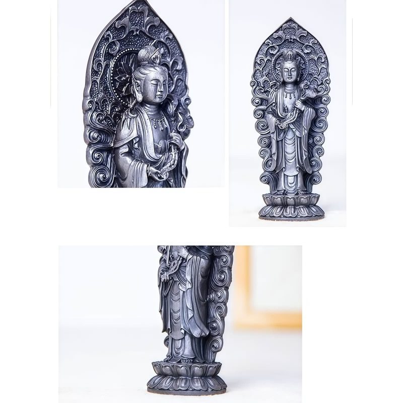 Dekorasi Patung Avalokitesvara dari Bubuk Besi Iron Powder Avalokitesvara Statue Decoration