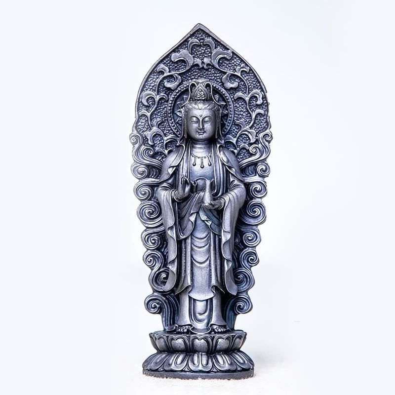 Dekorasi Patung Avalokitesvara dari Bubuk Besi Iron Powder Avalokitesvara Statue Decoration