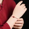 Pulsera de Trébol de Cuatro Hojas de Cinabrio Natural Natural Cinnabar Four Leaf Clover Bracelet