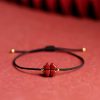 Pulsera de Trébol de Cuatro Hojas de Cinabrio Natural Natural Cinnabar Four Leaf Clover Bracelet