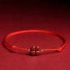 Pulsera de Trébol de Cuatro Hojas de Cinabrio Natural Natural Cinnabar Four Leaf Clover Bracelet