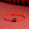 Pulsera de Trébol de Cuatro Hojas de Cinabrio Natural Natural Cinnabar Four Leaf Clover Bracelet