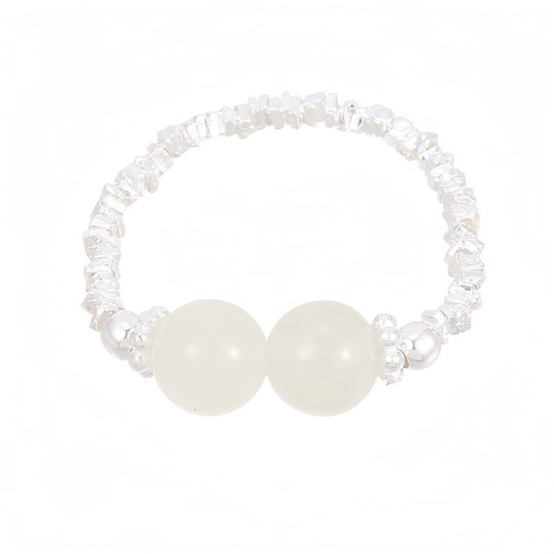 Anillo Elástico Ajustable de Jade Hetian Natural Natural Hetian Jade Adjustable Elastic Ring