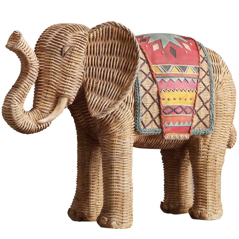 Decoración para el Hogar: Elefante de Resina, Sabiduría y Prosperidad Resin Elephant Wisdom Home Decoration