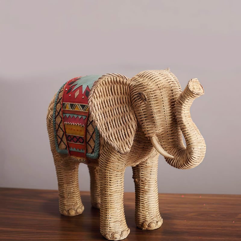 Decoración para el Hogar: Elefante de Resina, Sabiduría y Prosperidad Resin Elephant Wisdom Home Decoration