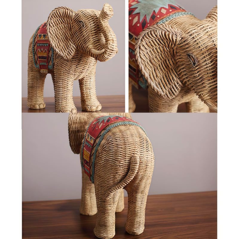 Decoración para el Hogar: Elefante de Resina, Sabiduría y Prosperidad Resin Elephant Wisdom Home Decoration