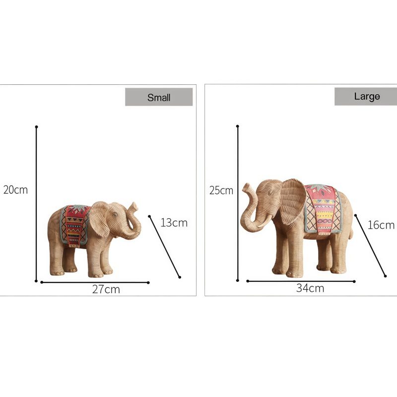 Decoración para el Hogar: Elefante de Resina, Sabiduría y Prosperidad Resin Elephant Wisdom Home Decoration