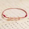 Tobillera de Cuarzo Fresa, Amuleto de Buena Suerte con Tradición Cultural Strawberry Quartz Cultural Luck Anklet