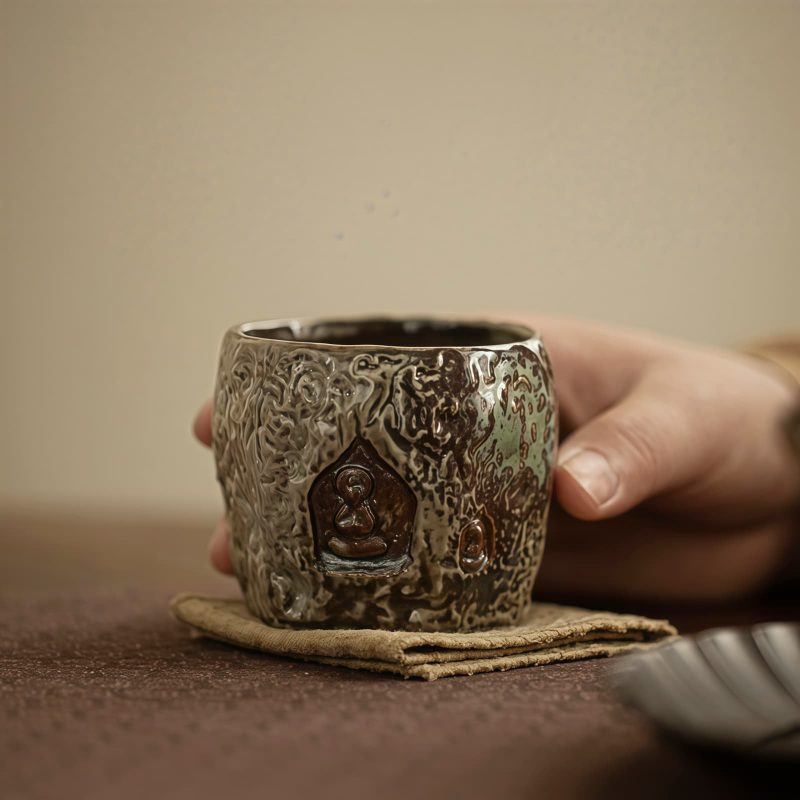 Taza de Té Vintage Grabada con Buda de Dunhuang Vintage Dunhuang Buddha Engraved Teacup