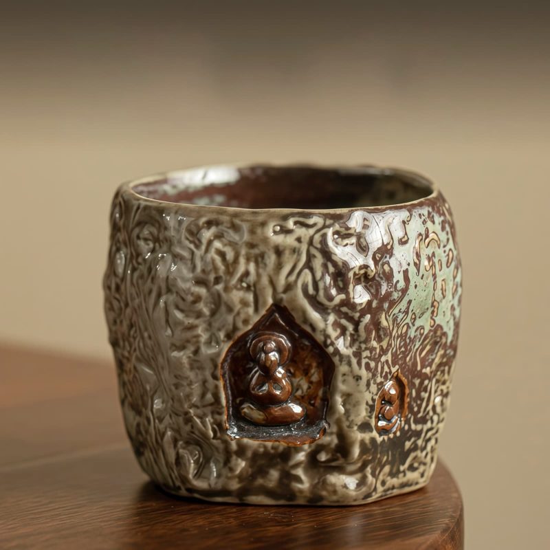 Taza de Té Vintage Grabada con Buda de Dunhuang Vintage Dunhuang Buddha Engraved Teacup