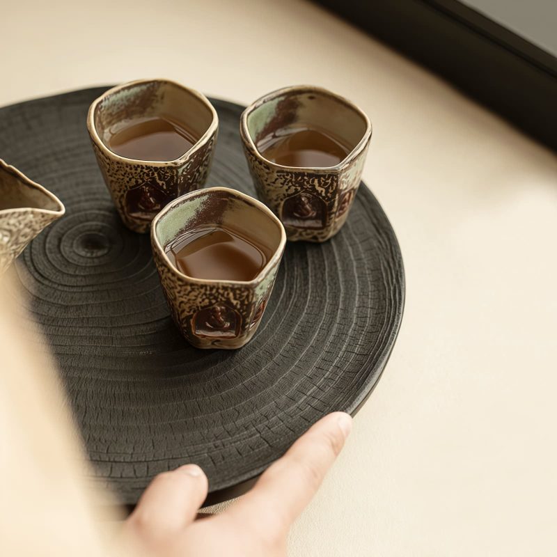 Taza de Té Vintage Grabada con Buda de Dunhuang Vintage Dunhuang Buddha Engraved Teacup