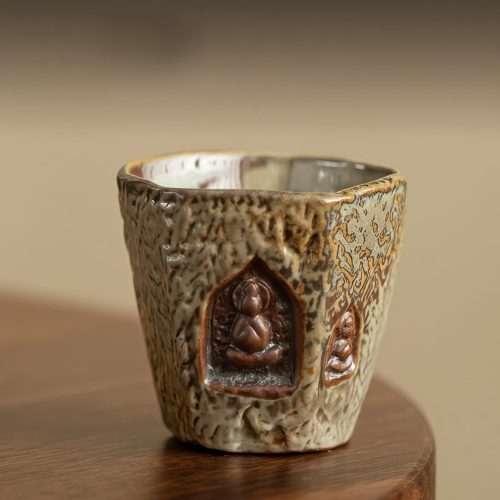 Taza de Té Vintage Grabada con Buda de Dunhuang Taza de Té Vintage Grabada con Buda de Dunhuang