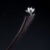 Horquilla con Magnoliana de Ébano y Plata 925 925 Silver Ebony Magnolia Blessing Hairpin