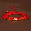 999 Emas Padat Rantai Perut Tibet dengan Benang Merah 999 Solid Gold Tibetan Belly Chain with Red String