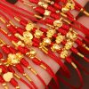 999 Emas Padat Rantai Perut Tibet dengan Benang Merah 999 Solid Gold Tibetan Belly Chain with Red String