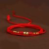 999 Emas Padat Rantai Perut Tibet dengan Benang Merah 999 Solid Gold Tibetan Belly Chain with Red String