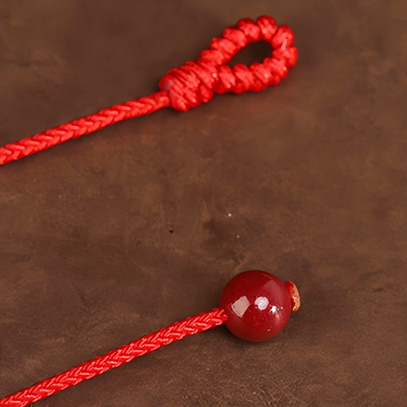 999 Emas Padat Rantai Perut Tibet dengan Benang Merah 999 Solid Gold Tibetan Belly Chain with Red String