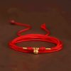 999 Emas Padat Rantai Perut Tibet dengan Benang Merah 999 Solid Gold Tibetan Belly Chain with Red String