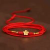 999 Emas Padat Rantai Perut Tibet dengan Benang Merah 999 Solid Gold Tibetan Belly Chain with Red String