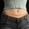 999 Emas Padat Rantai Perut Tibet dengan Benang Merah 999 Solid Gold Tibetan Belly Chain with Red String