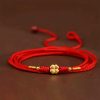 999 Emas Padat Rantai Perut Tibet dengan Benang Merah 999 Solid Gold Tibetan Belly Chain with Red String
