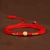 999 Emas Padat Rantai Perut Tibet dengan Benang Merah 999 Solid Gold Tibetan Belly Chain with Red String