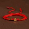 999 Emas Padat Rantai Perut Tibet dengan Benang Merah 999 Solid Gold Tibetan Belly Chain with Red String