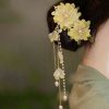 Pasador de Pelo con Borla de Magnolia de Aleación Alloy Magnolia Tassel Hair Clip