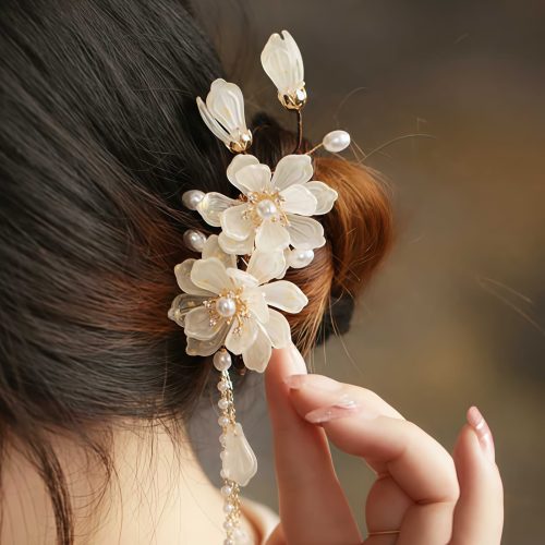 Pasador de Pelo con Borla de Magnolia de Aleación Pasador de Pelo con Borla de Magnolia de Aleación